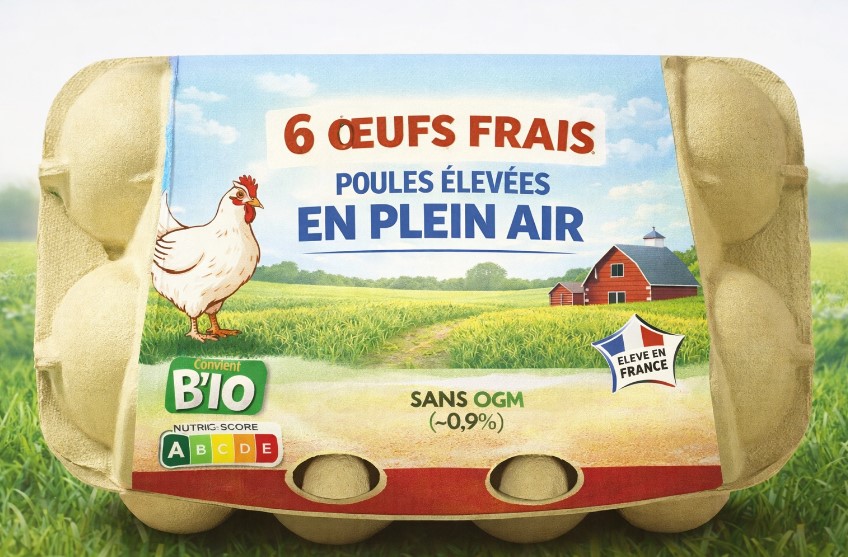 paquet de 6 œufs chez ALDI